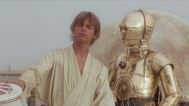 Mark Hamill and Anthony Daniels in Star Wars: Episode I -- A New Hope