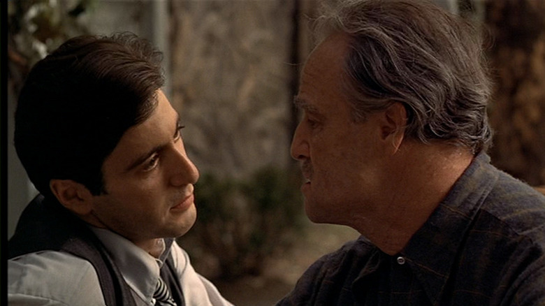 Al Pacino and Marlon Brando in The Godfather