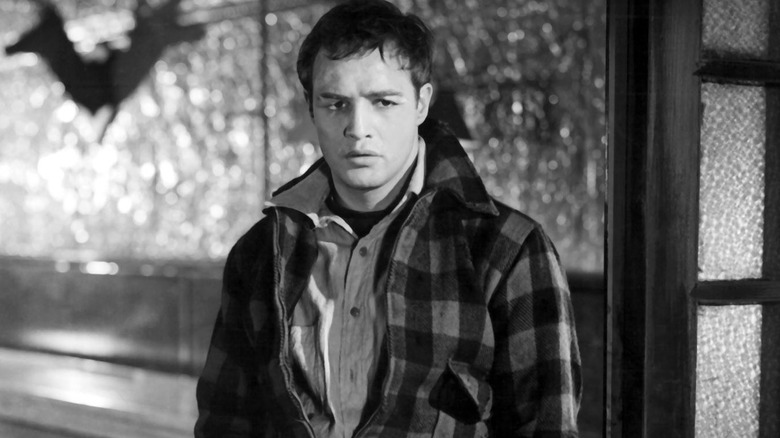 Marlon Brando in On the Waterfront looking downtrodden