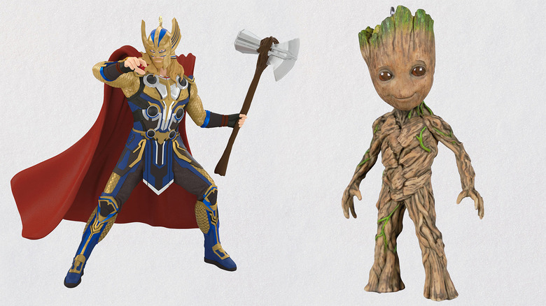 Thor and Groot Hallmark Ornaments