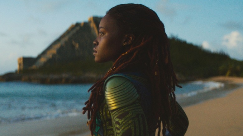 Nakia looks at the sea in a black panther: Wakanda forever