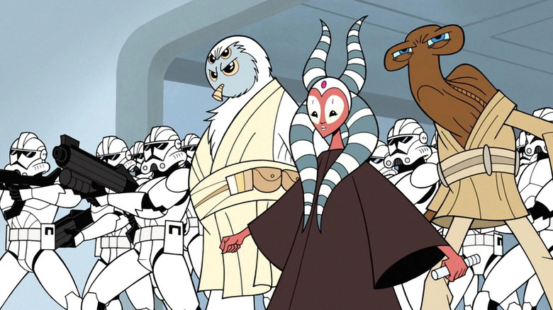 Star Wars: Clone Wars Shaak Ti Jedi and clones