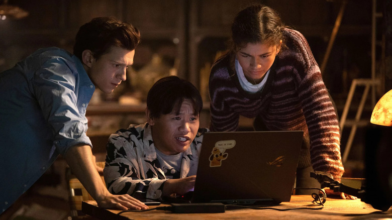 Zendaya, Tom Holland and Jacob Batalon in Spider-Man: Homecoming