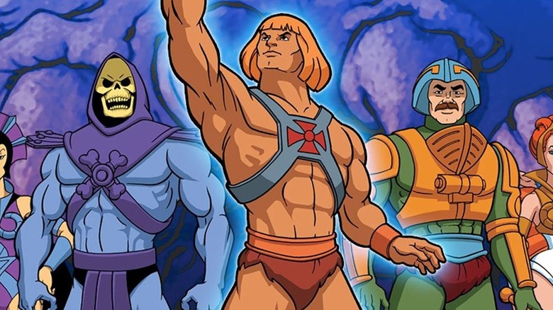 He-Man, Skeletor, and the rest of the heroes and villains in the cartoon adaptation of He-Man and the Masters of the Universe