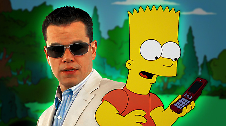 Matt Damon and Bart Simpson