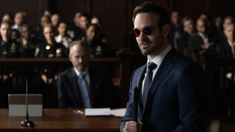 Matt Murdock by Charlie Cox is in a courtroom in Daredevil: Born again