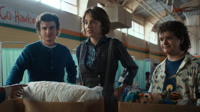 Joe Keery, Maya Hawke, and Gaten Matarazzo in Stranger Things season 4