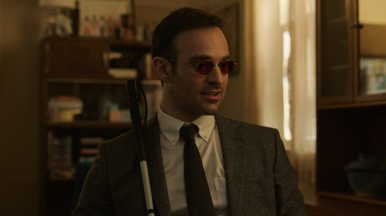 Matt Murdock dark glasses, cane