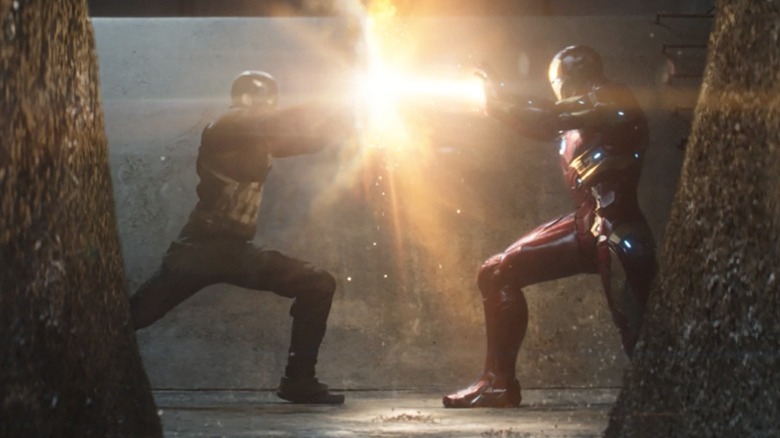 Captain America and Iron Man clash