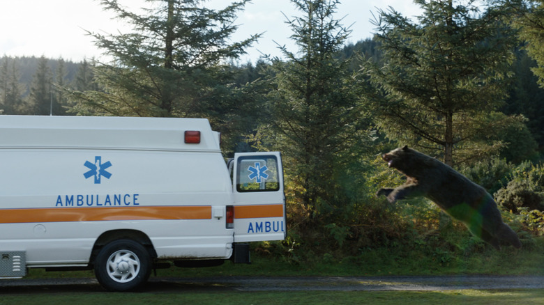 Cokey and ambulance in Cocaine Bear