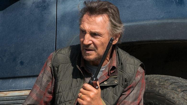 Liam Neeson with a gun in The Marksman