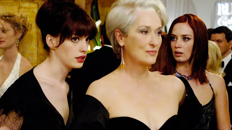 Anne Hathaway, Meryl Streep, and Emily Blunt in The Devil Wears Prada