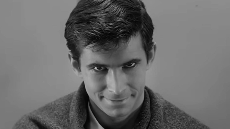 Norman Bates smiling in Psycho