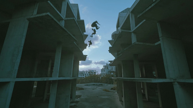 Storror jumping across a rooftop in We Are Storror