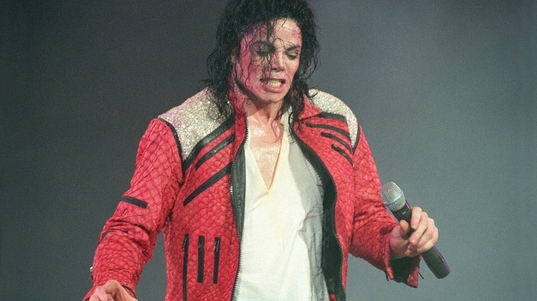 A still of Michael Jackson performing on stage from the HBO documentary Leaving Neverland