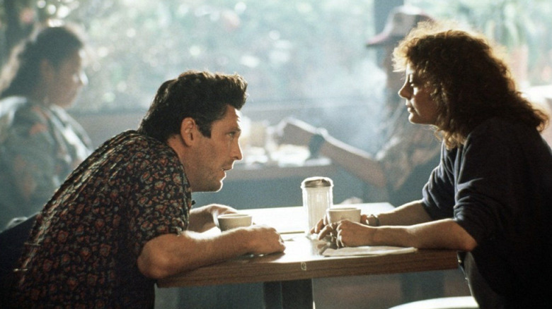 Michael Madsen opposite Susan Sarandon chatting