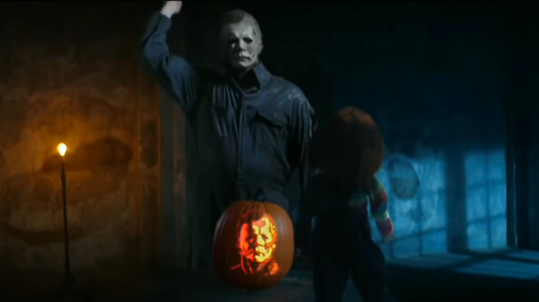 Michael Myers and Chucky in a TV promo for Halloween Kills