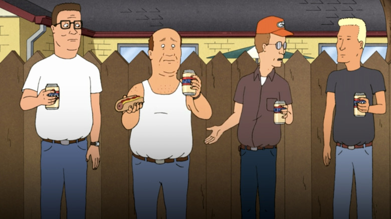 Hank Hill, Bill Dauterive, Dale Gribble, and Boomhauer in King of the Hill