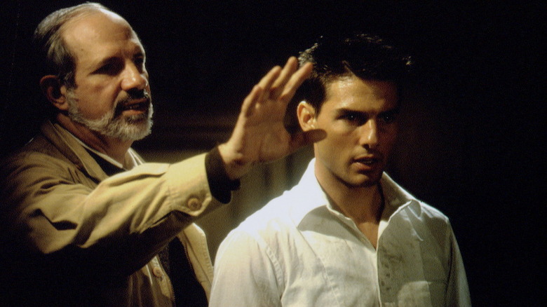 Brian De Palma and Tom Cruise on the set of Mission: Impossible