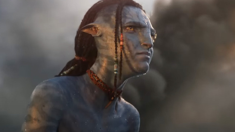 Avatar: The Way of Water Lo'ak in front of smoke