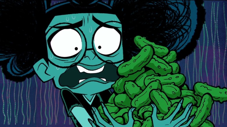 moon girl and devil dinosaur lunella holds pickles
