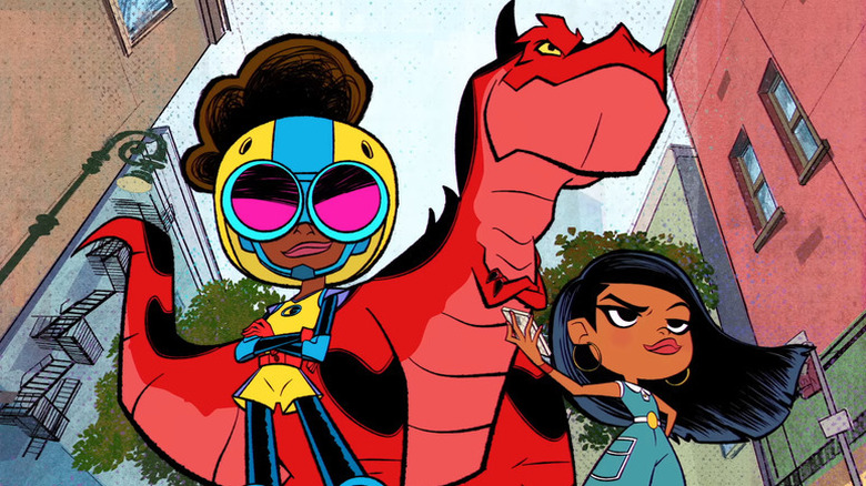 Moon Girl, Devil Dinosaur, and Casey 