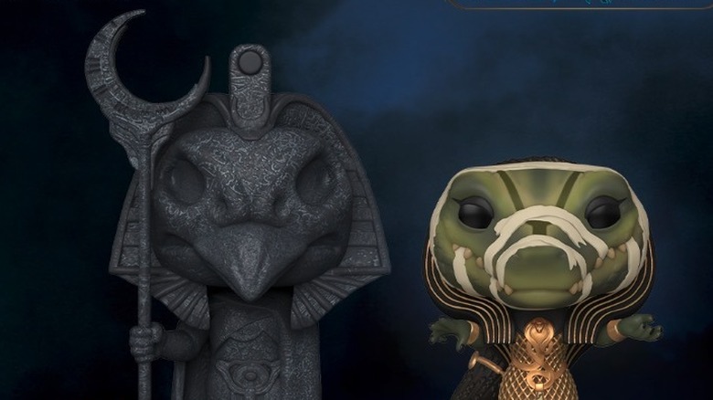 Khonshu statue and Ammit Funko Pop! Vinyls