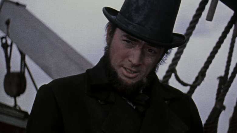 Gregory Peck as Ahab in Moby Dick, with beard and tall hat