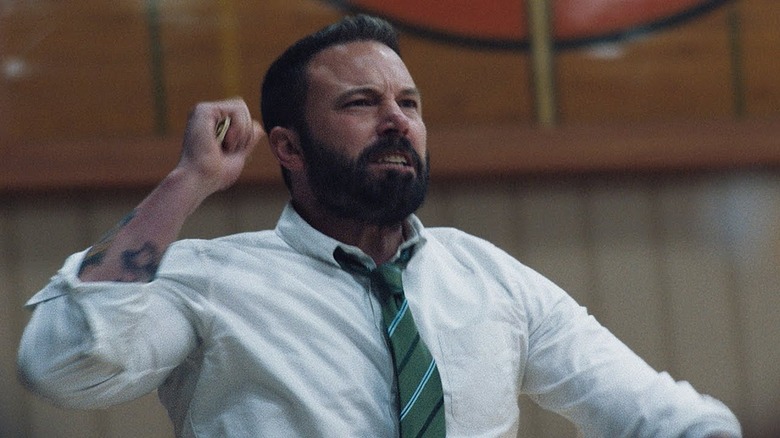 Ben Affleck cheering on basketball court