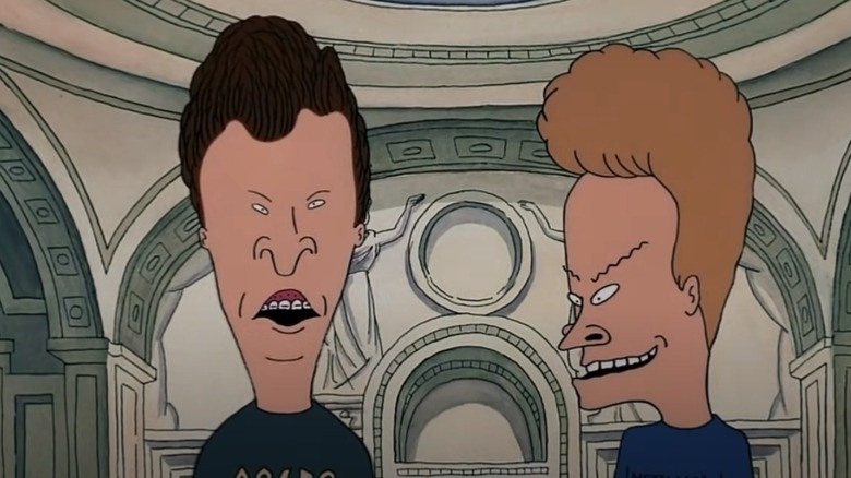 Beavis and Butt-Head looking typically dumb