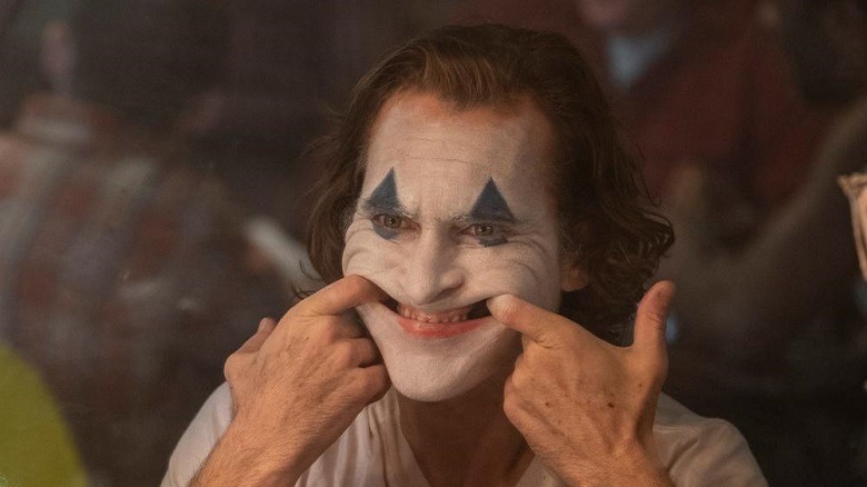 The Joker grimaces