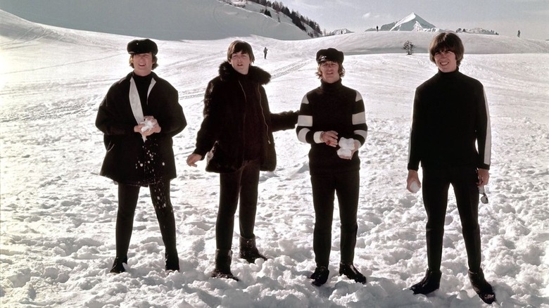 The Beatles in the snow