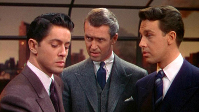 Jimmy Stewart, John Dall, and Farley Granger in Rope