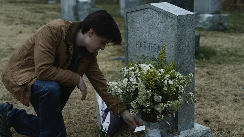 Craig at Mr. Harrigan's grave