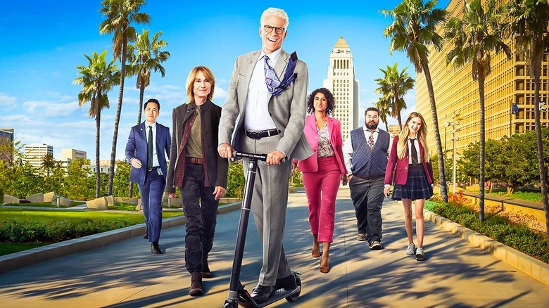 a cast photo of the main characters on the show mr mayor