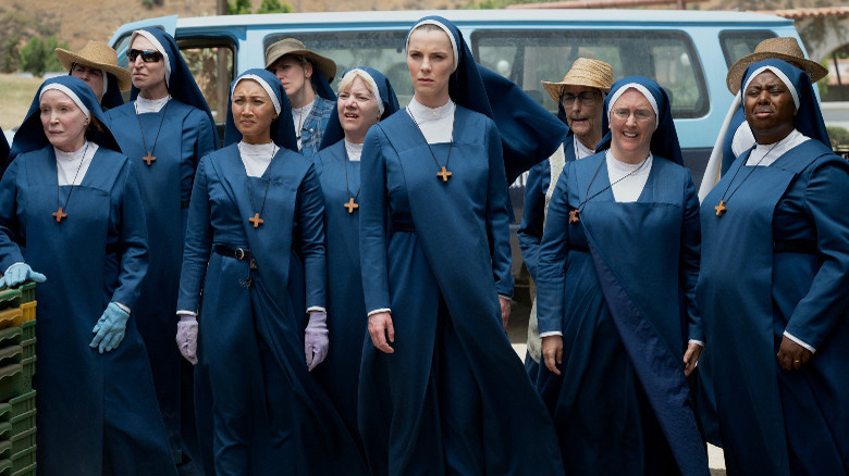 Sister Simone and her fellow nuns in Mrs. Davis