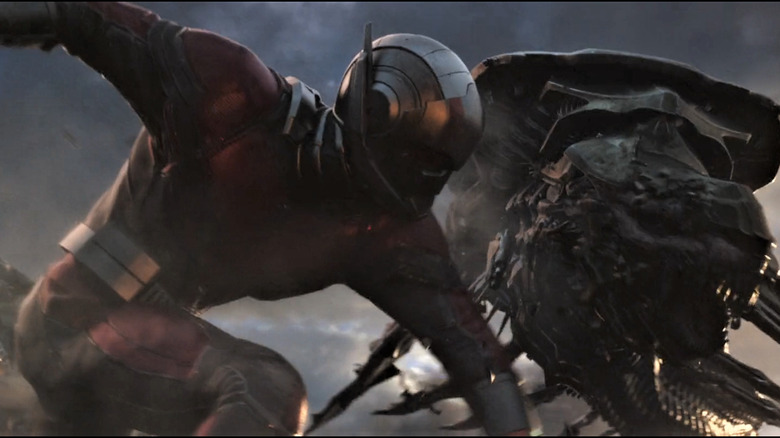 Giant Man punching a Chitauri beast in Avengers: Endgame