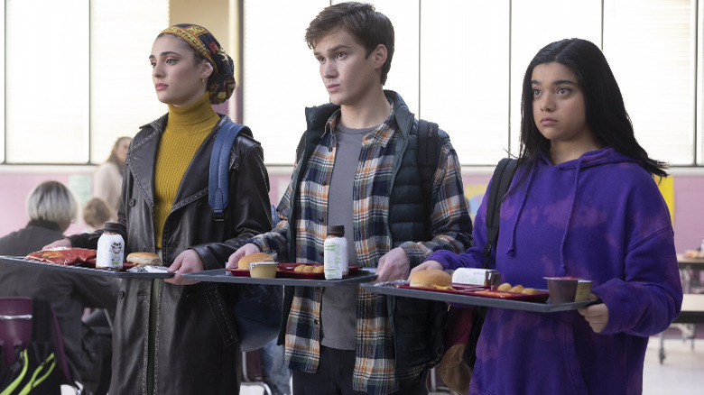 Yasmeen Fletcher, Matthew Lintz, and Iman Vellani in Ms. Marvel