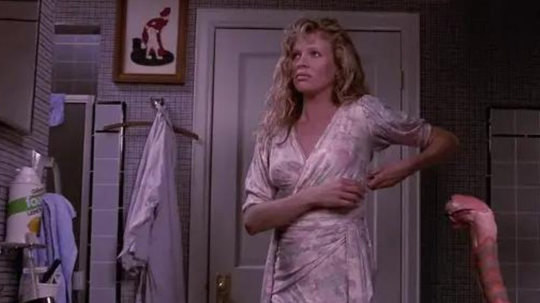 Kim Basinger and a robot in 'My Stepmother is an Alien'