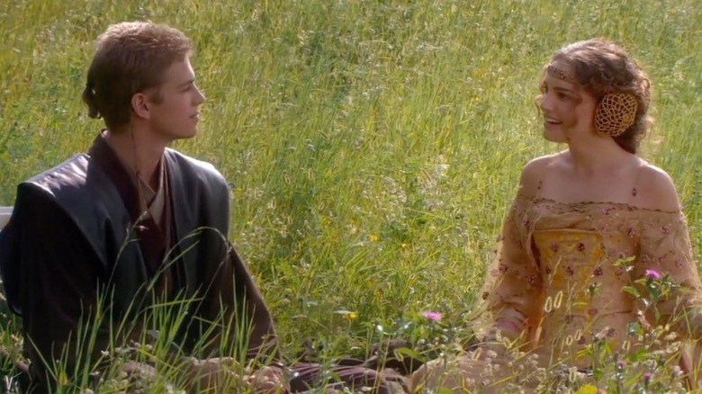 Natalie Portman as Queen Padme Amidala and Hayden Christensen as Anakin Skywalker