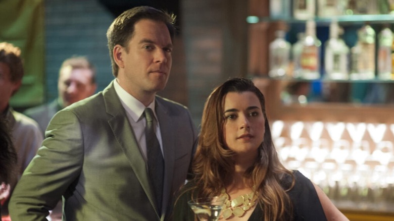 Michael Weatherly as Tony DiNozzo and Cote de Pablo as Ziva David hit the bar in NCIS