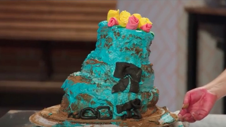 A sad cake in Netflix's Nailed It! series
