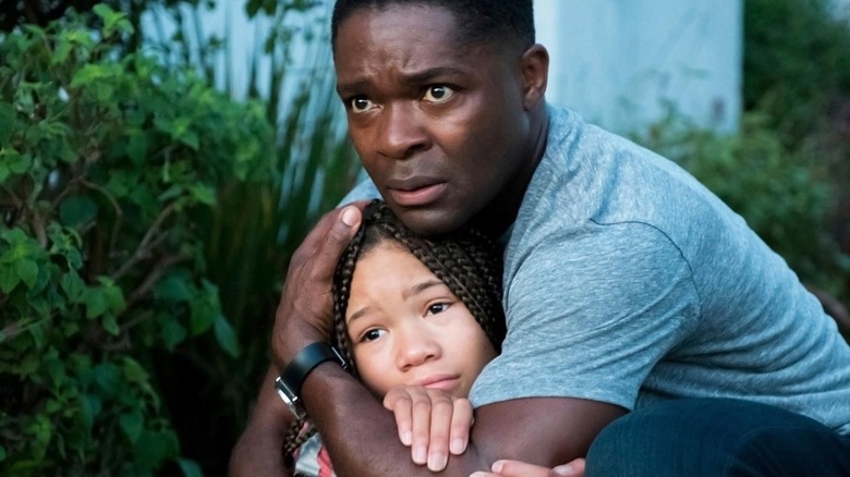 David Oyelowo's Jack clutching Storm Reid's Ashley in Don't Let Go