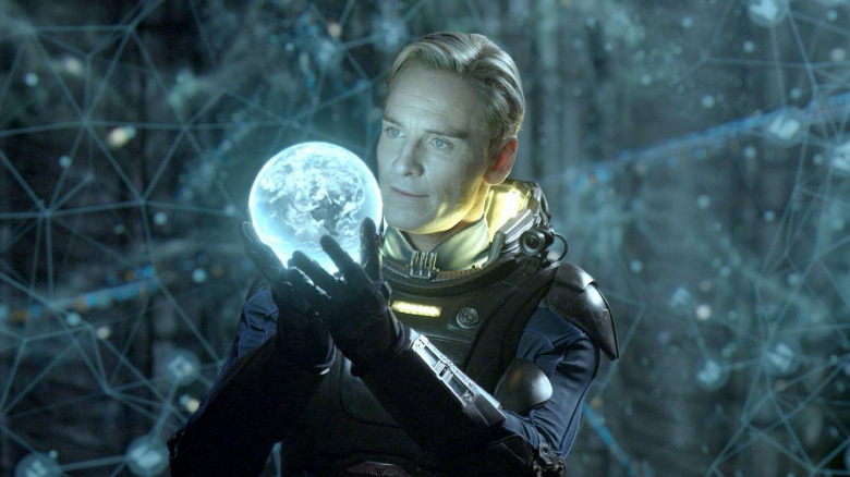 Michael Fassbender and Noomi Rapace in Prometheus