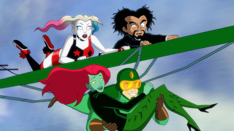 Harley, Dr. Psycho, Ivy, and Kite Man in Harley Quinn