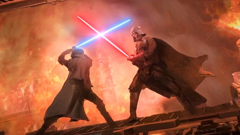 Obi-Wan Kenobi battling Darth Vader