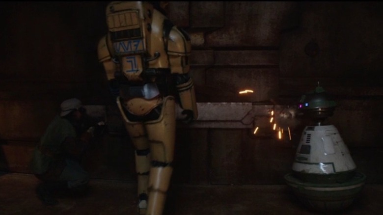 NED-B and the KP-1 unit droid unlocking a door in Obi-Wan Kenobi