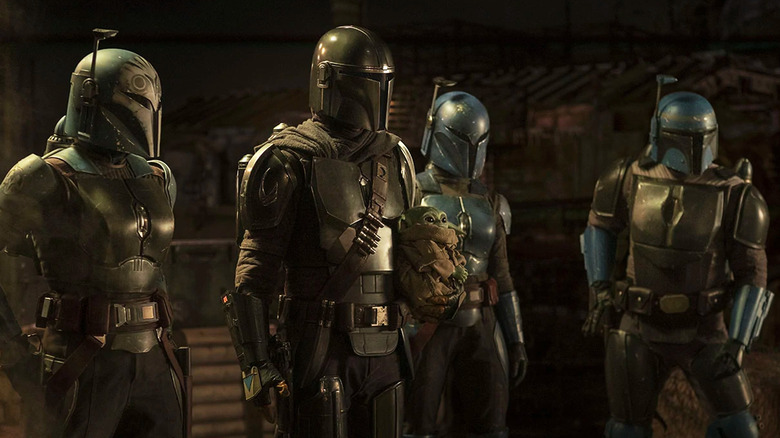Din Djarin with the Nite Owls in The Mandalorian