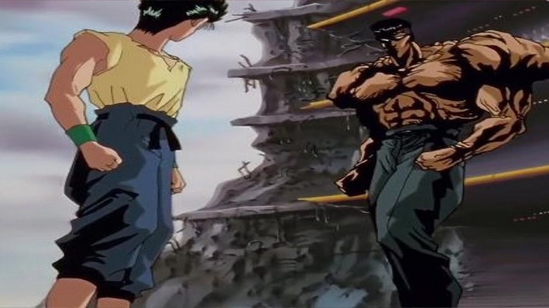 Yusuke fighting Toguro in Yu Yu Hakusho