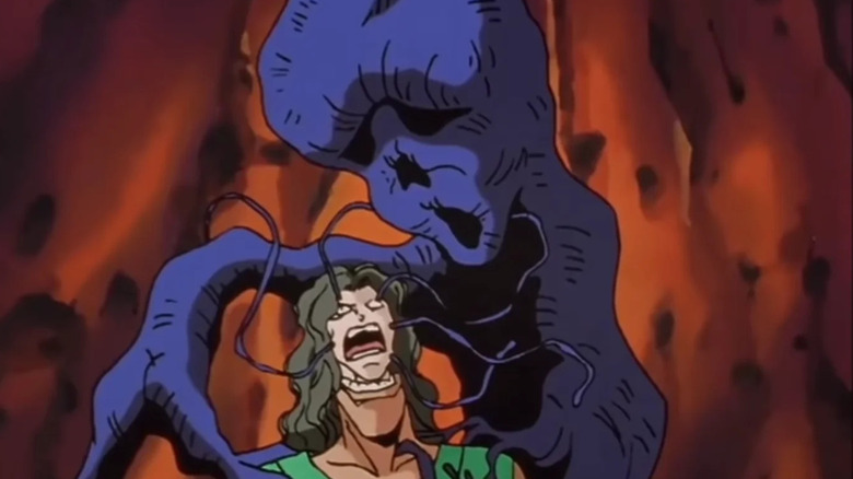 Elder Toguro being infected by a plant demon in Yu Yu Hakusho